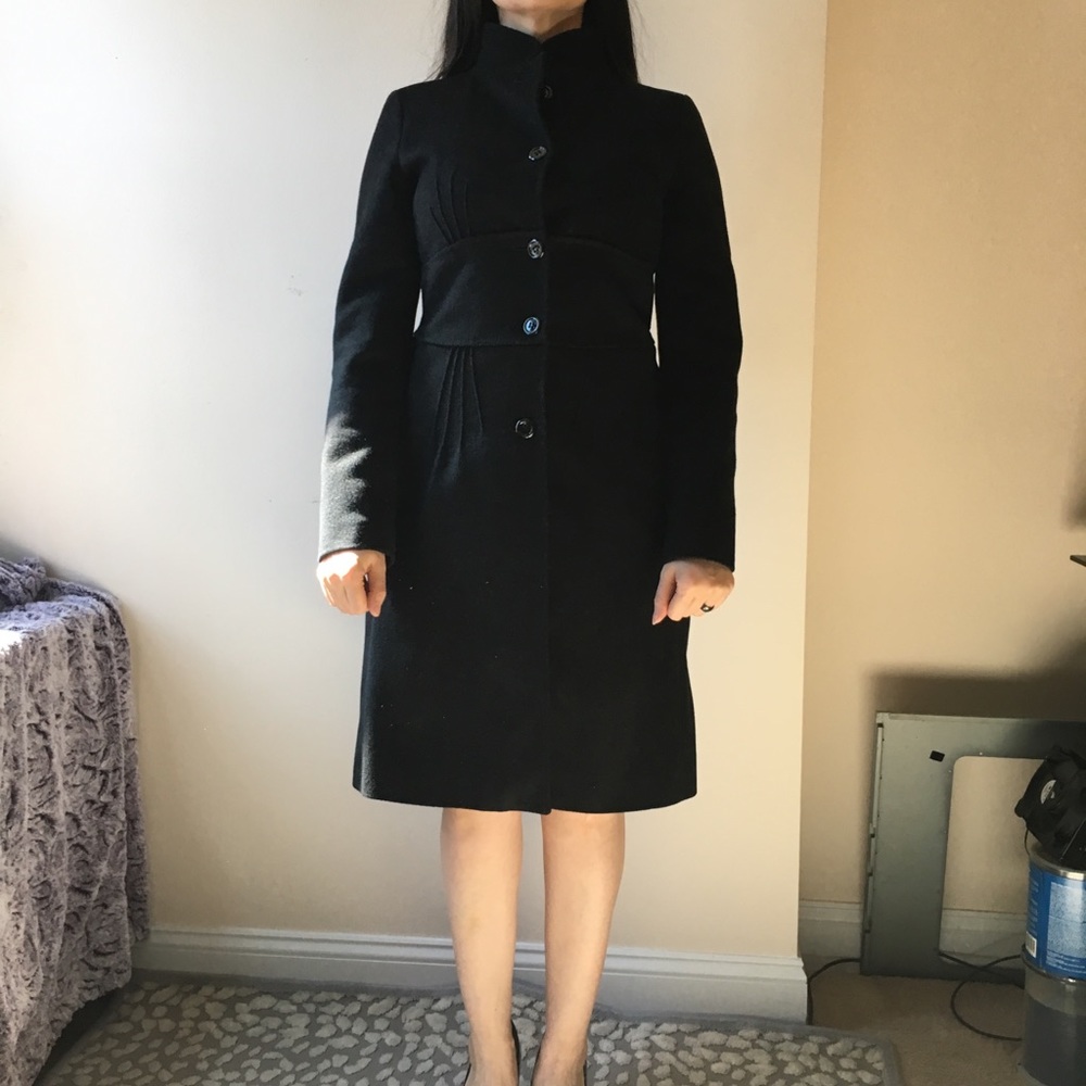 BLACK MIDI COAT , XS, ZARA,  NO SMOKE/CLEAN